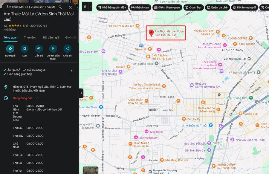 Nhà hàng Mái Lá Buôn Mê Thuột